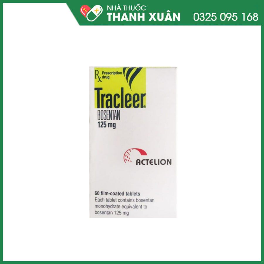 Tracleer 125mg thuốc điều trị trên bệnh nhân tăng áp lực động mạch phổi (PHA)